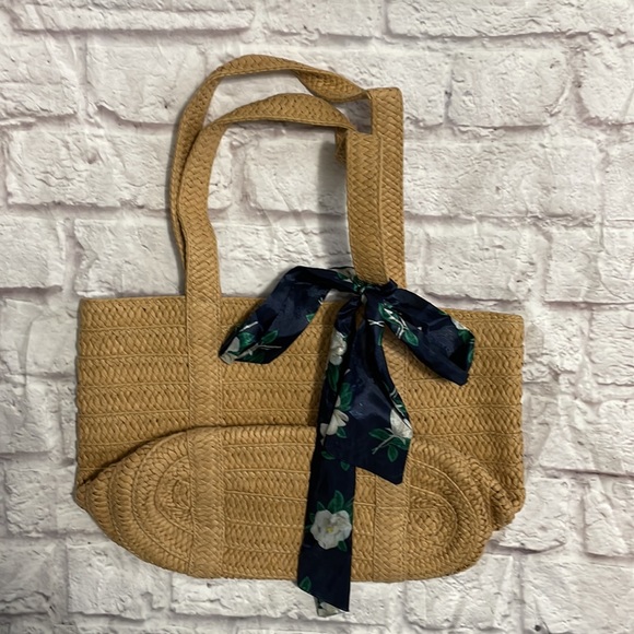 Draper James Straw Bag with Floral Scarf - Picture 2 of 5